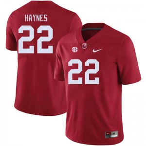Justice Haynes University of Alabama #22 Embroidery College Football Mens Jersey - Crimson 770821-527