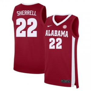 Aiden Sherrell Roll Tide College Basketball #22 Men Limited Jerseys - Crimson 438387-293