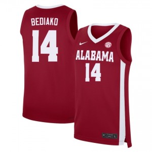Charles Bediako Bama #14 Embroidery College Basketball Mens Jersey - Crimson 824976-434