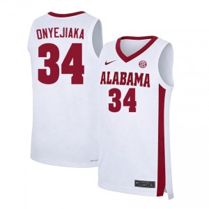 Collins Onyejiaka University of Alabama College Basketball Men Official #34 Jersey - White 912091-831