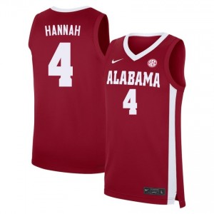 Davion Hannah Bama Men's #4 University College Basketball Jersey - Crimson 155682-910