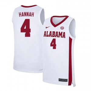Davion Hannah Crimson Tide College Basketball #4 2025 Men Jerseys - White 844331-363