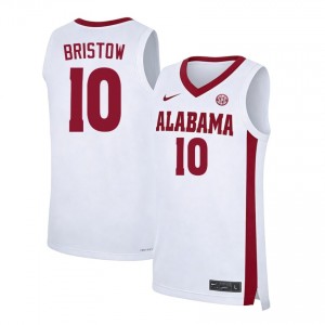 Keitenn Bristow Crimson Tide Men College Basketball #10 NCAA Jersey - White 485711-337