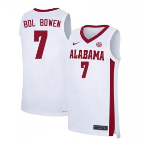 Taylor Bol Bowen Bama #7 College Basketball Stitched Men Jerseys - White 784146-643