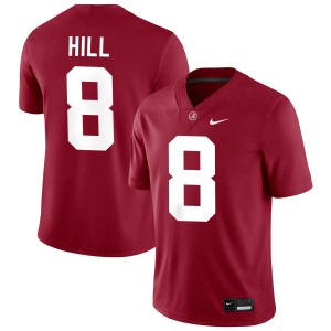 Justin Hill The Tide #8 Mens College Football Stitched Jerseys - Crimson 734337-293