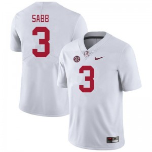 Keon Sabb Bama University Mens #3 College Football Jerseys - White 931086-389