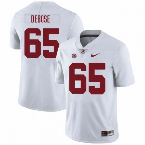 Micah DeBose Bama University #65 College Football Men's Jersey - White 204309-754