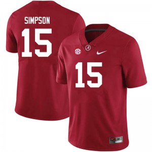 Ty Simpson Roll Tide Men #15 University College Football Jersey - Crimson 278362-631
