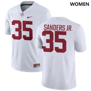 Abduall Sanders Jr. Alabama #35 Women's University College Football Jerseys - White 759984-627