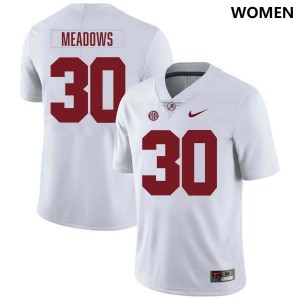 Derek Meadows The Tide #30 College Football Womens 2025-26 Jersey - White 959871-644