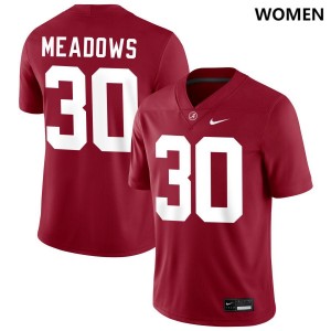 Derek Meadows Roll Tide Womens College Football #30 Official Jersey - Crimson 952163-959