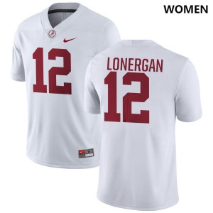Dylan Lonergan Alabama Women's #12 College Football Stitched Jerseys - White 545358-621