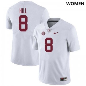 Justin Hill Alabama Womens College Football #8 Stitched Jerseys - White 370448-351