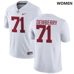 Kam Dewberry Bama Women's Stitched College Football #71 Jerseys - White 416746-749