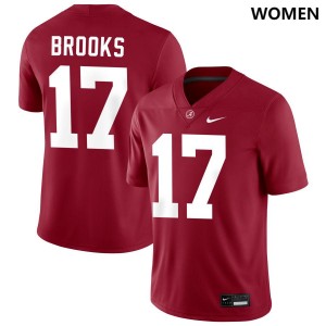 Lotzeir Brooks University of Alabama Women's Embroidery #17 College Football Jerseys - Crimson 601353-298