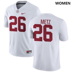 Luke Metz University of Alabama College Football #26 Game Women Jersey - White 650883-309