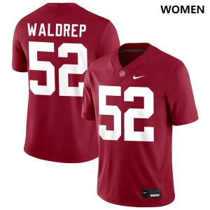 Mal Waldrep Bama #52 2025 Womens College Football Jerseys - Crimson 818154-421