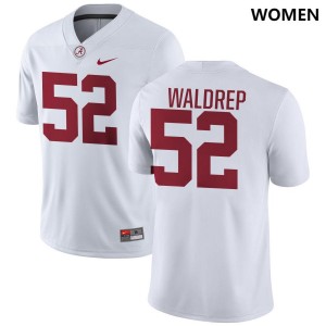 Mal Waldrep Bama Womens College Football #52 Limited Jersey - White 364796-562