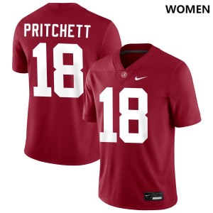 Marshall Pritchett Crimson #18 College Football Womens 2025-26 Jerseys - Crimson 419526-220