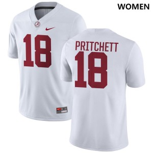 Marshall Pritchett University of Alabama #18 Womens Official College Football Jersey - White 301213-981