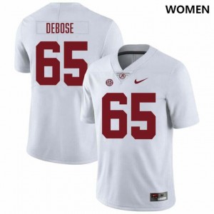Micah DeBose Bama #65 College Football Women Official Jersey - White 236514-489