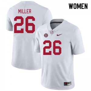 Jam Miller University of Alabama College Football Player #26 Womens Jerseys - White 442851-867