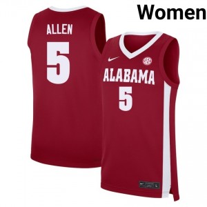 Amari Allen Roll Tide Womens #5 College Basketball 2025 Jerseys - Crimson 449108-257