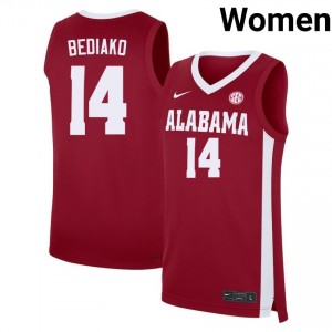 Charles Bediako University of Alabama #14 Womens NCAA College Basketball Jerseys - Crimson 967223-274