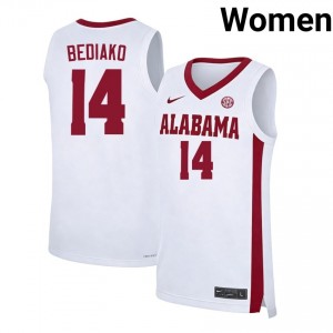 Charles Bediako The Tide #14 College Basketball Women's Stitched Jerseys - White 639017-498
