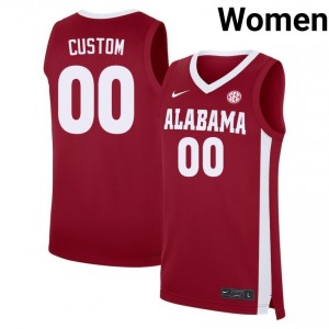 Custom Crimson Tide Women's Embroidery College Basketball #00 Jersey - Crimson 453420-406
