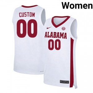 Custom Alabama Crimson Tide Womens College Basketball #00 High School Jersey - White 231250-112