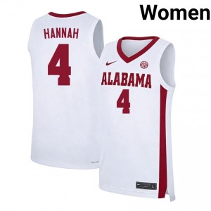 Davion Hannah Bama Women Replica #4 College Basketball Jersey - White 649856-578