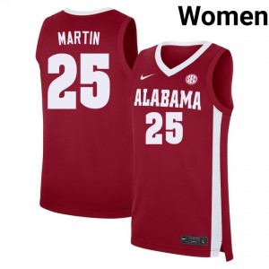 Jacob Martin Bama College Basketball High School #25 Women's Jersey - Crimson 310419-628