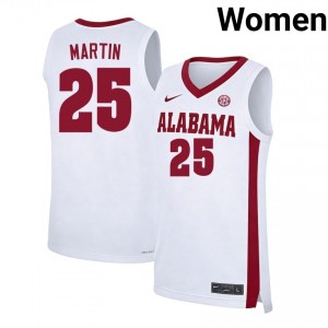 Jacob Martin The Tide Embroidery College Basketball Women's #25 Jerseys - White 495126-688