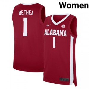 Jalil Bethea Alabama Crimson Tide NCAA Women's #1 College Basketball Jersey - Crimson 153097-936