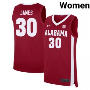 Klark James Alabama Crimson Tide Womens Alumni College Basketball #30 Jersey - Crimson 835617-167