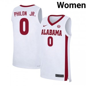 Labaron Philon Jr. Bama Women College Basketball #0 Limited Jersey - White 683006-442