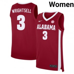 Latrell Wrightsell Crimson Tide Game #3 Womens College Basketball Jerseys - Crimson 322258-439