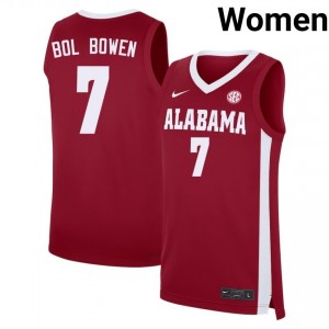 Taylor Bol Bowen Crimson Tide College Basketball Embroidery Women's #7 Jerseys - Crimson 895014-595