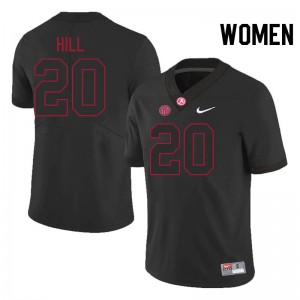 Daniel Hill Alabama Crimson Tide College Football Player #20 Women's Jersey - Blackout 109541-691