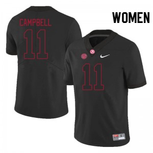 Jihaad Campbell University of Alabama College Football Womens University #11 Jerseys - Blackout 593341-639