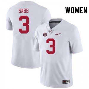 Keon Sabb Crimson Women's College Football NCAA #3 Jersey - White 228616-342