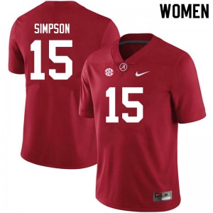 Ty Simpson Alabama Crimson Tide Women's College Football University #15 Jerseys - Crimson 875460-227