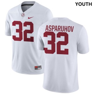 Alex Asparuhov Roll Tide Game #32 College Football Youth Jerseys - White 670360-406