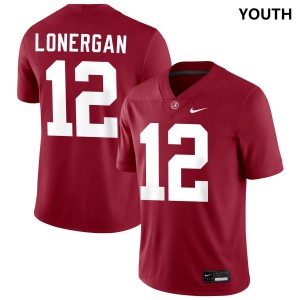 Dylan Lonergan Alabama Crimson Tide #12 Youth College Football Game Jersey - Crimson 712259-302