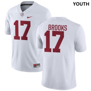 Lotzeir Brooks Alabama Replica College Football #17 Youth Jersey - White 346209-617