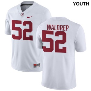 Mal Waldrep Roll Tide Youth #52 Embroidery College Football Jersey - White 474318-626