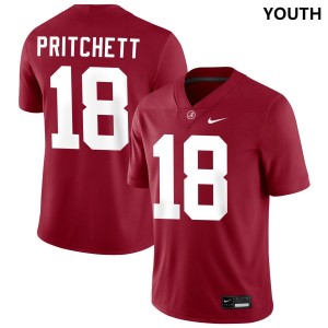 Marshall Pritchett Crimson Stitched College Football Youth #18 Jerseys - Crimson 969229-234