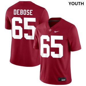 Micah DeBose Crimson #65 College Football Replica Youth Jersey - Crimson 237788-210