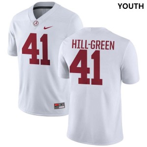 Nikhai Hill-Green University of Alabama University Youth #41 College Football Jersey - White 330759-423